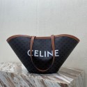 Imitation Celine MEDIUM COUFFIN BAG IN TRIOMPHE CANVAS CELINE PRINT 196262 black Tl4752Dl40