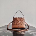 Prada Leather Prada Tress Handbag 1BA290 brown Tl6027Ym74