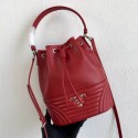 Prada Original Calfskin Leather Bucket Bag 1BH038 Red Tl6332gN72