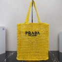 Prada Raffia tote bag 1CH393 yellow Tl5898gE29