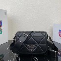Replica Prada System nappa leather patchwork bag 1BG283 black Tl5983Vi77
