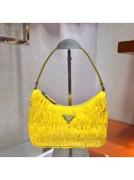 AAAAA Prada Nylon and Saffiano leather mini bag 1NE204 yellow Tl6193aM93