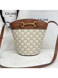 Celine BUCKET BAG IN SHINY CALFSKIN CR92072 WHITE Tl4749cf57