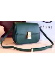 Celine Classic Box Flap Bag Calfskin Leather C2263 Green Tl5183cP15