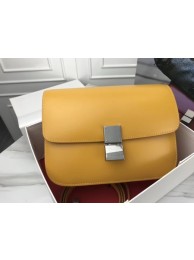 Celine Classic Box Flap Bag Original Calfskin Leather 3378 Yellow Tl5041FT35