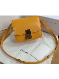 Celine Classic Box mini Flap Bag Smooth Leather C11041T Yellow Tl5193Ty85