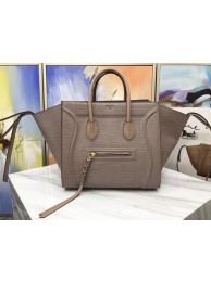 Celine Luggage Phantom Tote Bag Croco Leather CT3372 Apricot Tl5151CC86