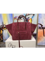 Celine Luggage Phantom Tote Bag Suede Leather CT3372 Red Tl5149KX22