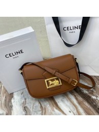 Celine TEEN TRIOMPHE BAG IN SHINY CALFSKIN MINERAL 195302 brown Tl4767Is53