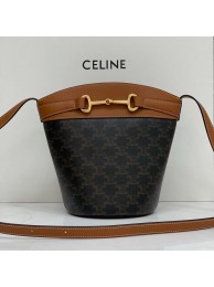 Fake Celine BUCKET BAG IN SHINY CALFSKIN CR92072 Coffee Tl4750Iw51