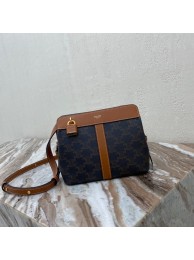 Fake Celine IN TRIOMPHE CANVAS AND CALFSKIN 191992 black Tl4757qZ31