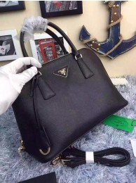 First-class Quality Prada Original Leather Medium Shell Bag P0837 Black Tl6142VJ28
