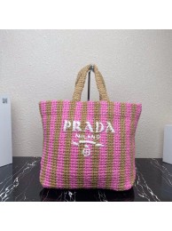 Hot Replica Prada Raffia tote bag 1NE229 pink Tl5689wR89