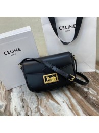 Imitation Celine TEEN TRIOMPHE BAG IN SHINY CALFSKIN MINERAL 195302 black Tl4768Tm92