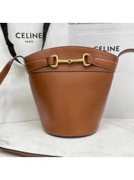 Knockoff High Quality Celine BUCKET BAG IN SHINY CALFSKIN CR92072 brown Tl4751FA65
