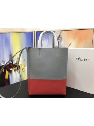 Knockoff High Quality Celine Cabas Phantom Bags Original Leather C3365 Grey&Red Tl5116FA65