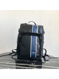 Knockoff High Quality Prada Technical fabric and leather backpack 2VZ135 black&blue Tl6211FA65
