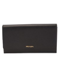Knockoff PRADA Saffiano Leather Bi-Fold Wallet 1M1311 Black Tl6760Lg61