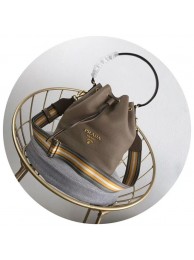 Prada Leather bucket bag 1BE018 Apricot Tl6450hc46