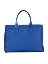 Prada Saffiano Calfskin Leather Tote Bag PBN2274 Blue Tl6625vj67
