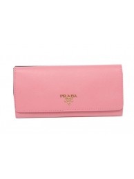 Prada Saffiano Leather Bifond Wallet 1M11335 Pink Tl6741DV39