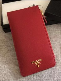 Prada Saffiano Leather Business Card Holder BR1751 Red Tl6724fH28