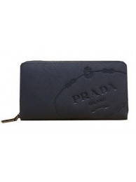 Prada Saffiano Leather Wallets P8012 Blue Tl6734Yv36