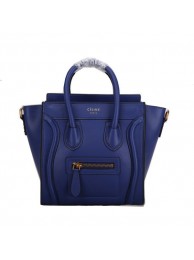 Replica Celine Luggage Nano Bag Smooth Leather C106 Blue Tl5227AP18