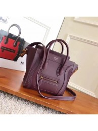 Replica Celine Luggage Nano Tote Bag Original Leather CC3560 Wine Tl5158ij65