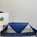 AAAAA Prada Leather Triangle shoulder bag 2EV055 blue Tl5828aM93
