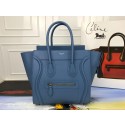 Best Celine Luggage Micro Tote Bag Original Leather CLY33081M blue Tl5026Ml87