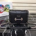 Best Quality Prada Cahier studded leather bag 1BD045-1 black Tl6519xb51