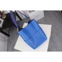 CELINE Sangle Seau Bag in Litchi Leather C3371 Blue Tl5102XW58