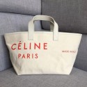 CELINE SMALL MADE IN TOTE IN TEXTIL 83181 WHITE & RED Tl5011qM91