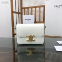 Celine TEEN TRIOMPHE BAG IN SHINY CALFSKIN MINERAL 188423 white Tl4781Cw85