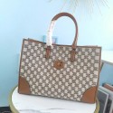 Celine TEEN TRIOMPHE BAG IN TRIOMPHE CANVAS AND CALFSKIN CL94342 Brown Tl4833iv85