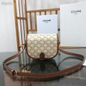 Celine TRIOMPHE SHOULDER BAG IN TRIOMPHE CANVAS AND CALFKSIN 191502 WHITE Tl4784KX22