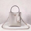 Designer Replica Prada Double Saffiano leather bag 1BA212 white Tl6532CF36