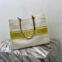 Fake Celine SQUARED CABAS CELINE IN PLEIN SOLEIL TEXTILE AND CALFSKIN 192172 YELLOW &TAN Tl4761pE71