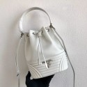 Fake Prada Original Calfskin Leather Bucket Bag 1BH038 White Tl6334Lh27