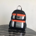 Fake Prada Printed technical fabric backpack 2VZ025 black&orange Tl6221pE71