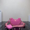 Fake Prada Re-Edition 2005 raffia bag 1BH204 pink Tl5694Hj78