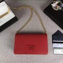Fake Prada Saffiano Logo Fold Over Shoulder Bag 1BP012 Red Tl6589yQ90