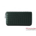 High Quality Bottega Veneta Intrecciato Nappa Zippy Wallet BV1571 Green Tl17366pR54