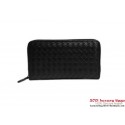 Hot Replica Bottega Veneta Intrecciato Nappa Zippy Wallet BV1571 Black Tl17369wR89