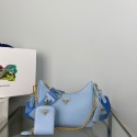 Imitation 1:1 Prada Re-Edition 2005 Saffiano shoulder bag 1BH204 sky blue Tl5763LT32