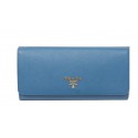 Imitation AAA Prada Saffiano Leather Bifond Wallet 1M11335 SkyBlue Tl6743kf15