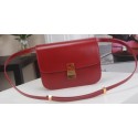 Imitation Celine Classic Box Flap Bag Calfskin Leather C3369 Red Tl5178RC38