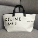 Imitation CELINE SMALL MADE IN TOTE IN TEXTIL 83181 WHITE & BLACK Tl5010EY79