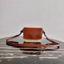 Imitation High Quality Prada Saffiano leather mini shoulder bag 2BD043 brown Tl6058HH94